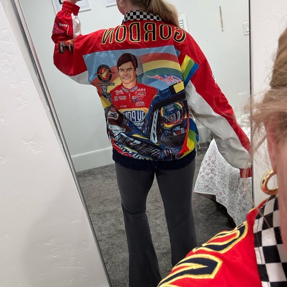 Jeff Gordon nascar racer zip up windbreaker jacket RARE size L - Picture 7 of 9